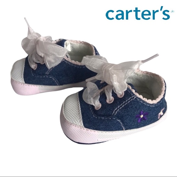 Carter's Chambray Sneaker Crib Shoes - Picture 13 of 14